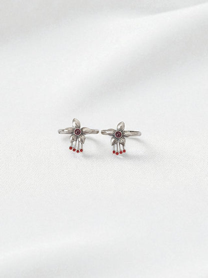 Silver Flora Toe Rings