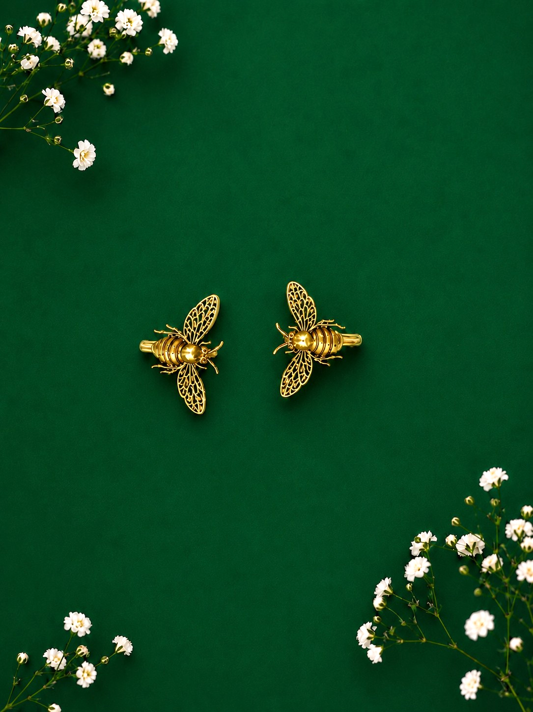 Bee Ear Clips Gold Plated