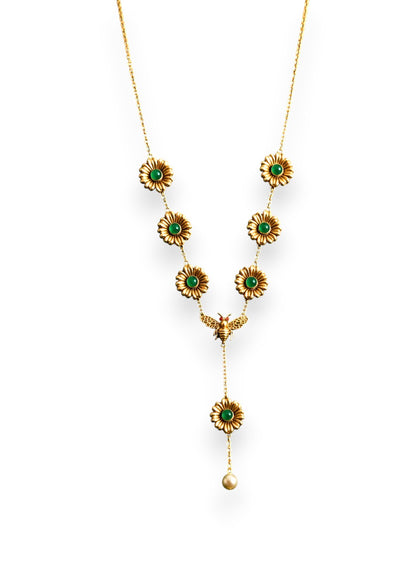 Buzzzing Blossom Necklace Gold Plated
