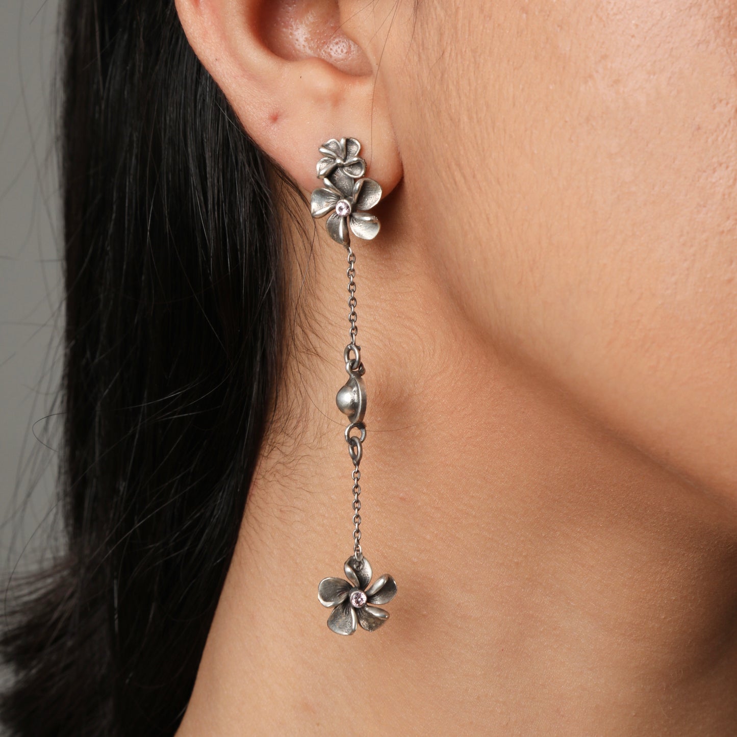 Frangipani Drop Down Earrings