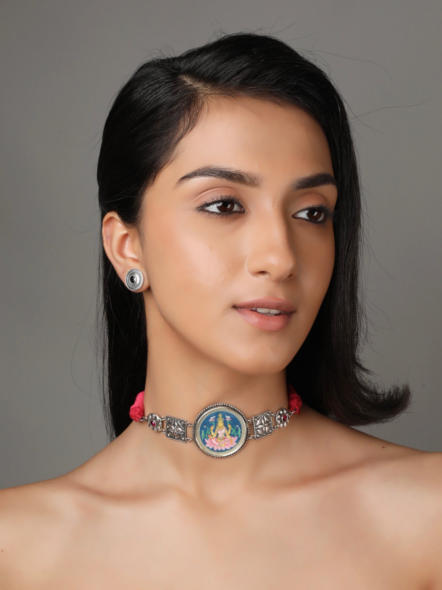 Gaja-Lakshmi Hand Painted Choker