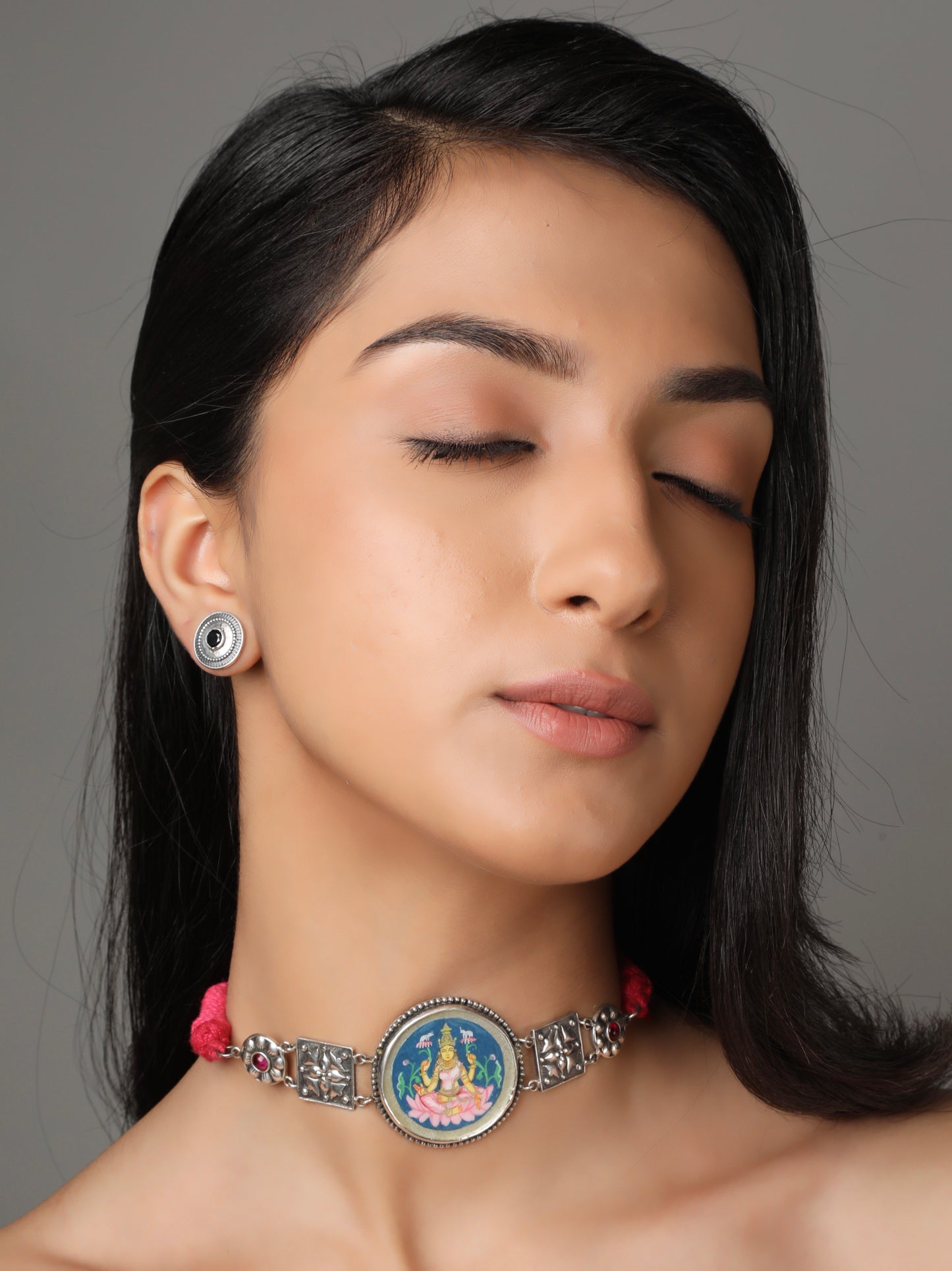 Gaja-Lakshmi Hand Painted Choker