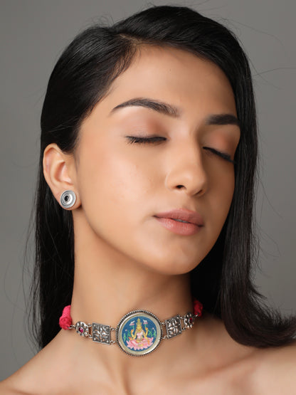 Gaja-Lakshmi Hand Painted Choker
